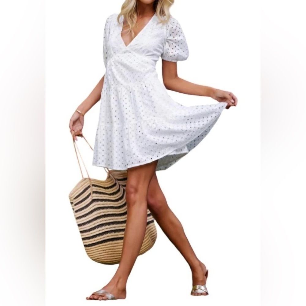 bishop + young White Backless Lace Dress
